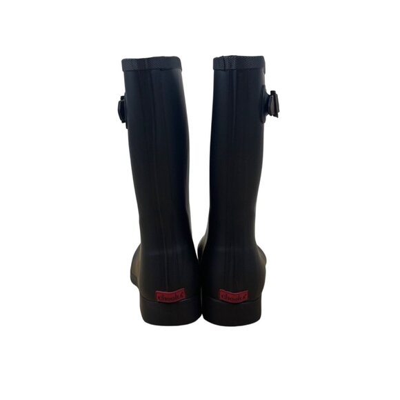 Chooka Womens Black Rubber With Adjustable Buckle Strap Rain Boots Size 9 - Picture 4 of 11